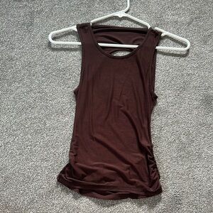 SHEIN Brown Fitted Cut Out Tank Top